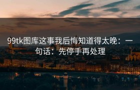 99tk图库这事我后悔知道得太晚：一句话：先停手再处理