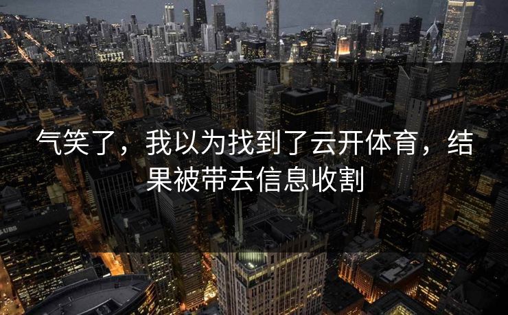 气笑了,我以为找到了云开体育,结果被带去信息收割 气笑了,我以为找到了云开体育,结果被带去信息收割