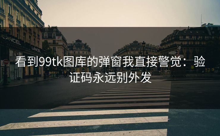 看到99tk图库的弹窗我直接警觉：验证码永远别外发