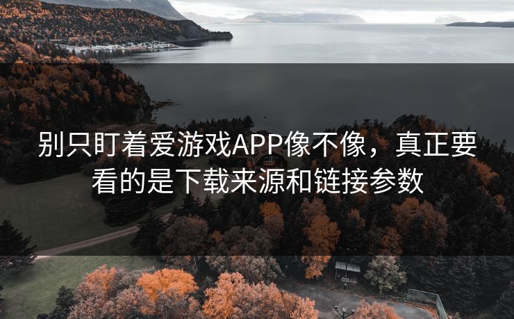 别只盯着爱游戏APP像不像，真正要看的是下载来源和链接参数
